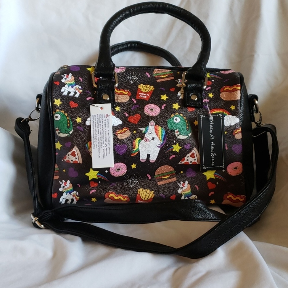 Unicorn Junk Food Vegan Leather Crossbody bag
